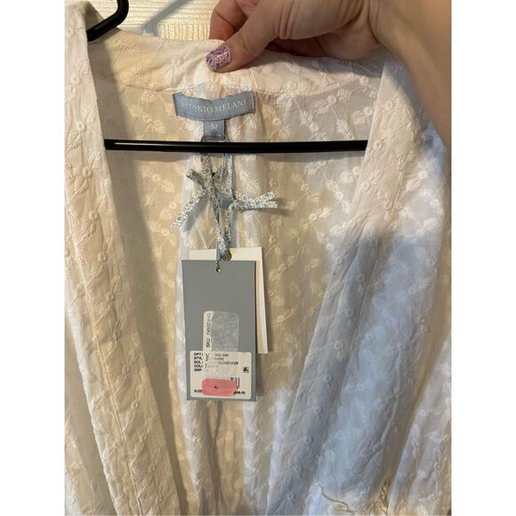 Antonio Melani x Born on Fifth Harbor Island Swim Wrap Cover-Up White Medium NWT - Picture 7 of 9